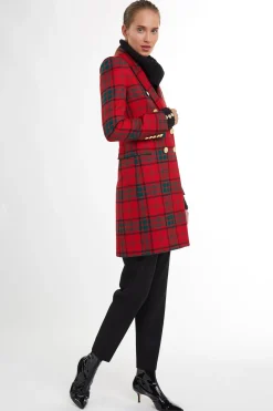 Holland Cooper Coats|In Stock Tailoring-Knightsbridge Coat Red Tartan