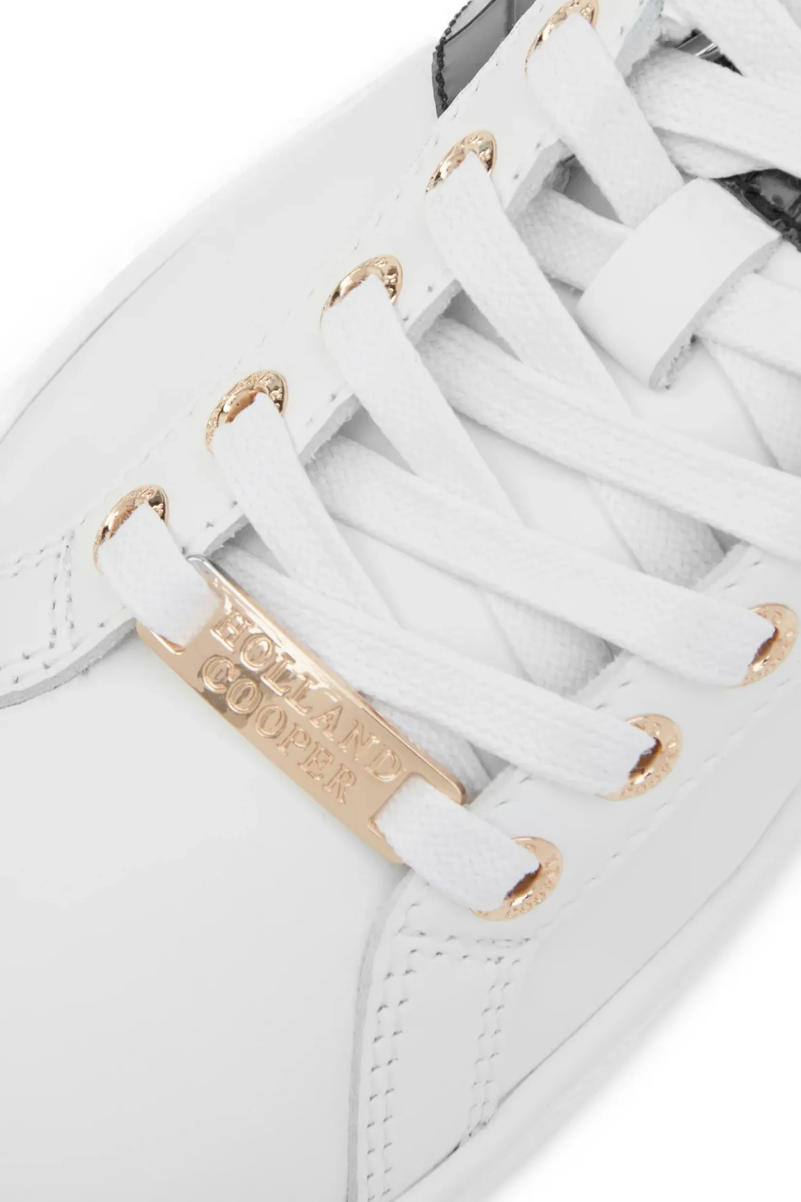 Holland Cooper Trainers|Footwear-Knightsbridge Court Trainer Black Croc