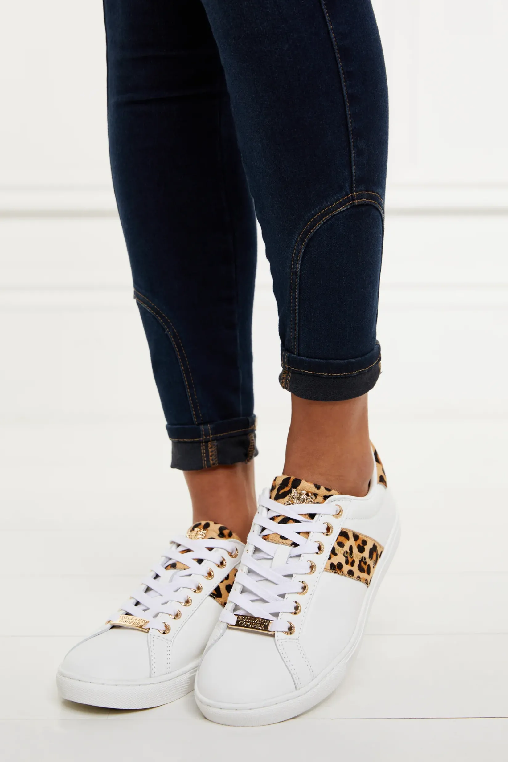 Holland Cooper Trainers|Footwear-Knightsbridge Court Trainer Leopard