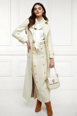 Holland Cooper Skirts|Shop By Product-Knightsbridge Maxi Skirt Ivory Sparkle Tweed