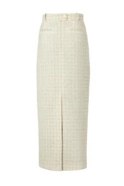 Holland Cooper Skirts|Shop By Product-Knightsbridge Maxi Skirt Ivory Sparkle Tweed