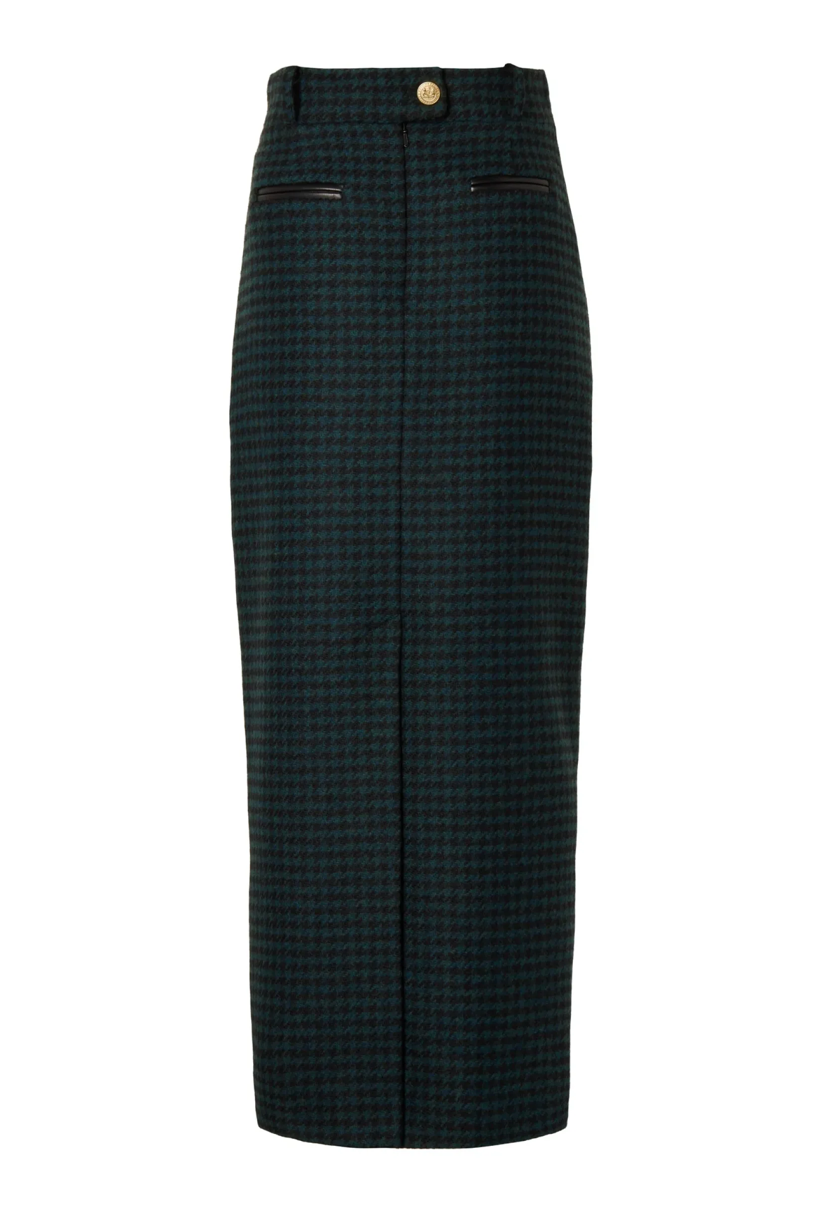 Holland Cooper Skirts|Shop By Product-Knightsbridge Maxi Skirt Emerald Houndstooth