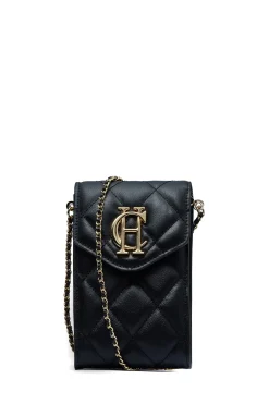 Holland Cooper The Perfect Gesture|Gifts For Her-Knightsbridge Phone Pouch Black Quilted