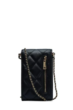 Holland Cooper The Perfect Gesture|Gifts For Her-Knightsbridge Phone Pouch Black Quilted