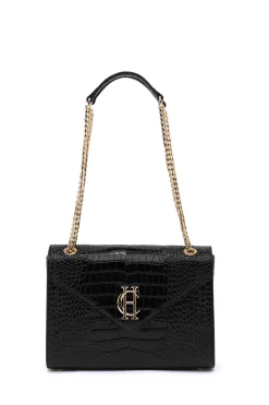 Holland Cooper The Perfect Gesture|Gifts For Her-Knightsbridge Shoulder Bag Black Croc