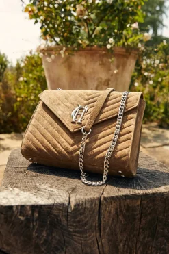Holland Cooper Shoulder Bags|Bags-Knightsbridge Shoulder Bag Taupe Suede