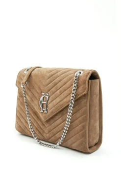 Holland Cooper Shoulder Bags|Bags-Knightsbridge Shoulder Bag Taupe Suede