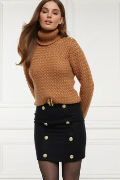 Holland Cooper Skirts|In Stock Tailoring-Knightsbridge Skirt Soft Black Tan