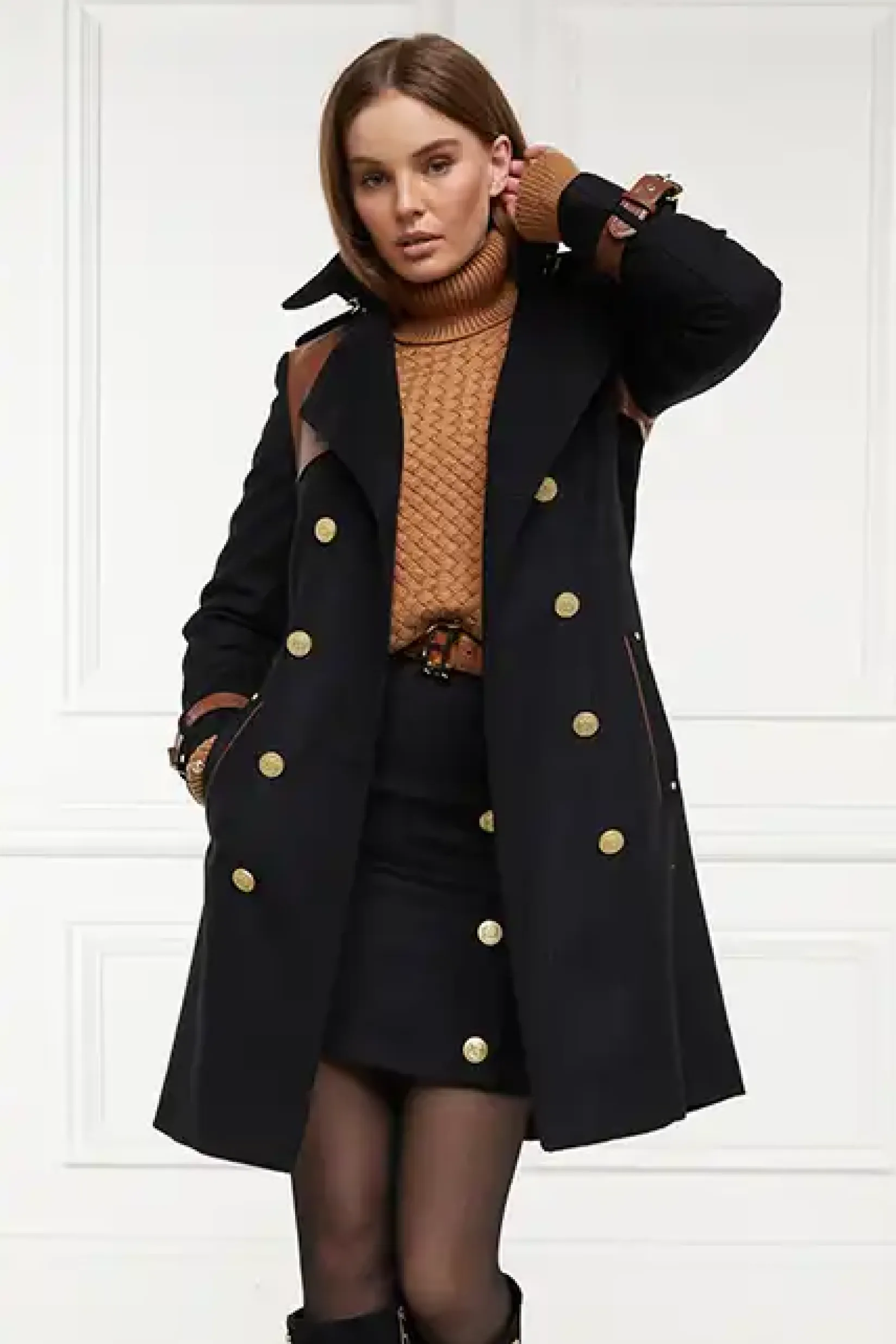 Holland Cooper Skirts|In Stock Tailoring-Knightsbridge Skirt Soft Black Tan