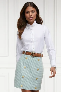 Holland Cooper Skirts|In Stock Tailoring-Knightsbridge Skirt Teal Houndstooth