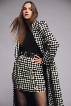 Holland Cooper Skirts-Knightsbridge Skirt Large Scale Houndstooth
