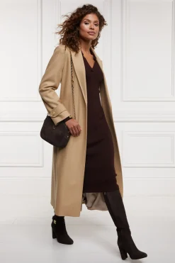Holland Cooper Gifts For Her|Knitwear-Knitted Shirt Dress Chocolate