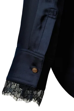 Holland Cooper Shirts & Blouses-Lace V-Neck Blouse Ink Navy