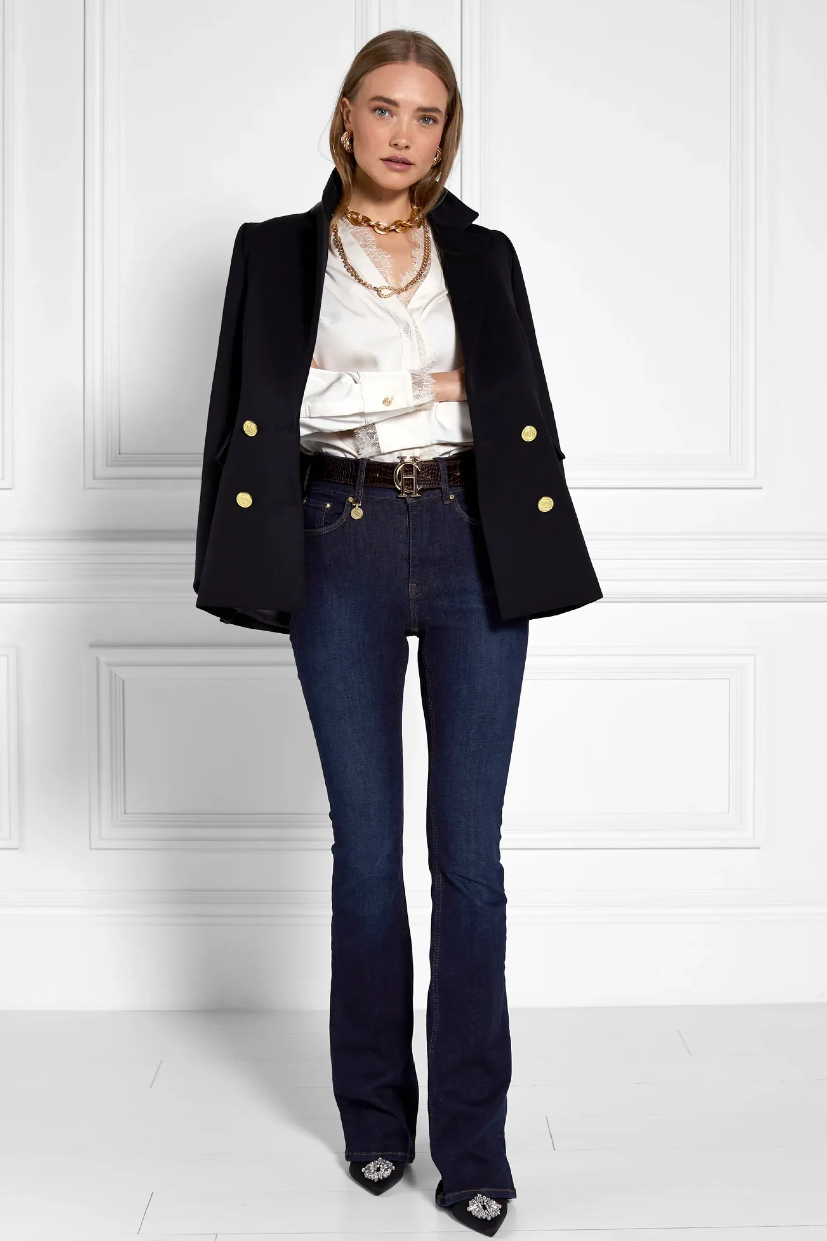 Holland Cooper Shirts & Blouses|Back In Stock-Lace V-Neck Blouse Oyster