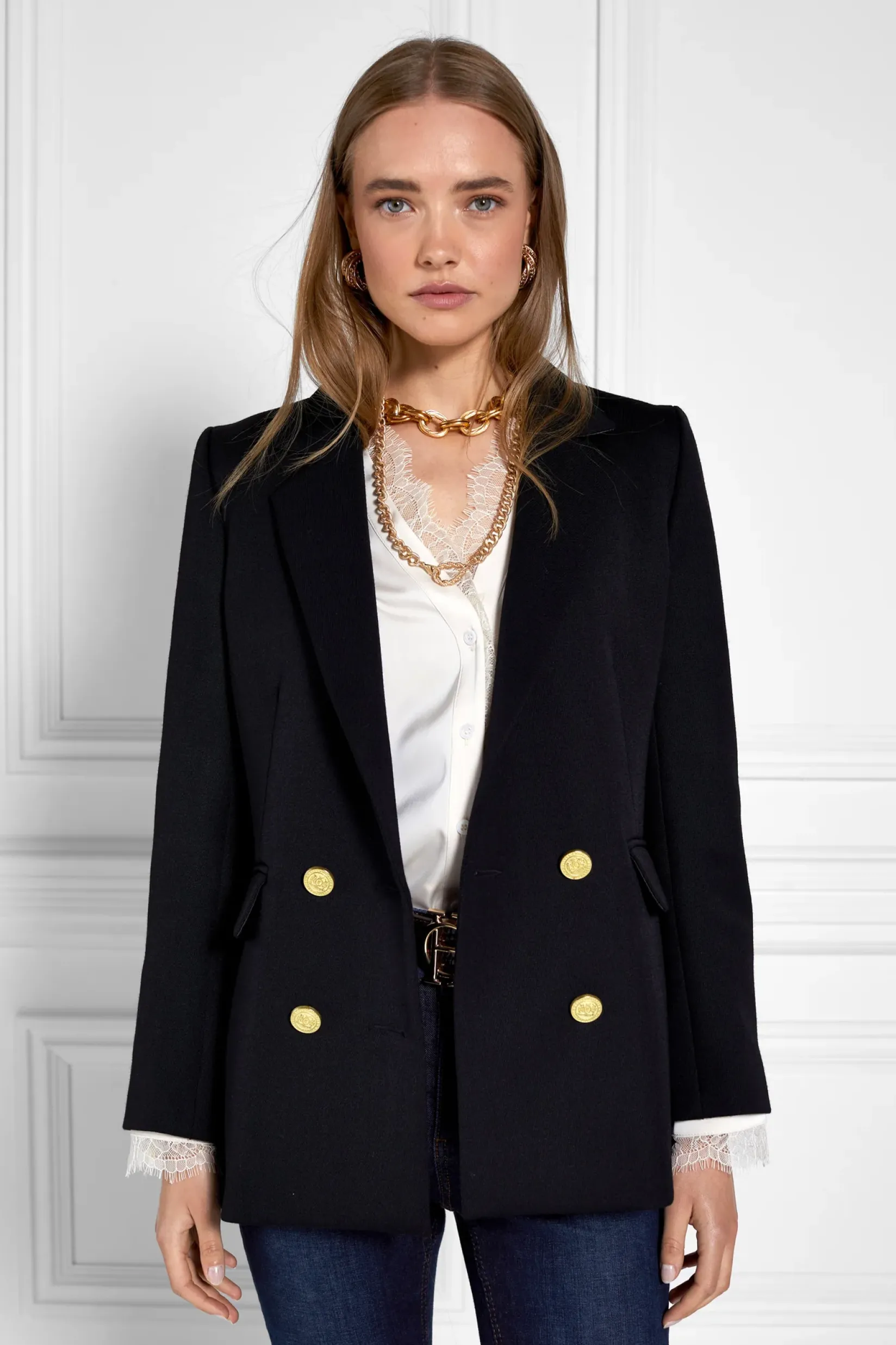 Holland Cooper Shirts & Blouses|Back In Stock-Lace V-Neck Blouse Oyster