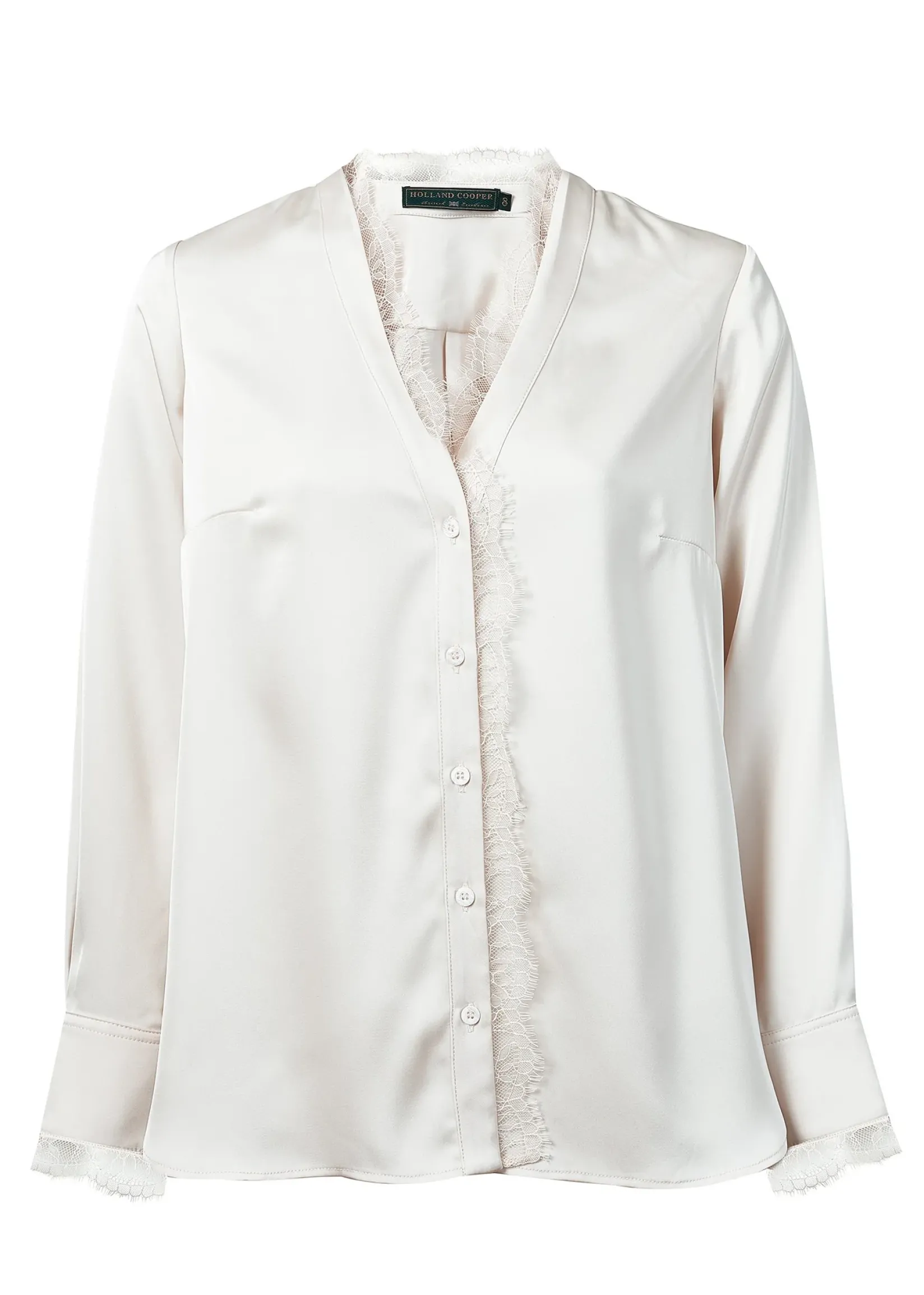 Holland Cooper Shirts & Blouses|Back In Stock-Lace V-Neck Blouse Oyster