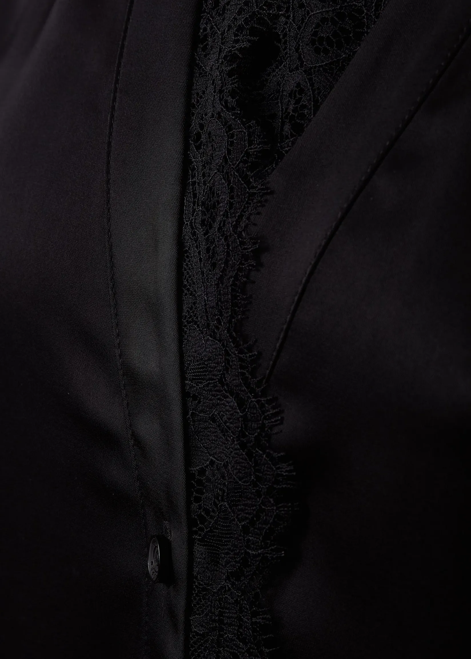 Holland Cooper Shirts & Blouses|The Date Night Edit-Lace V-Neck Blouse Black Satin
