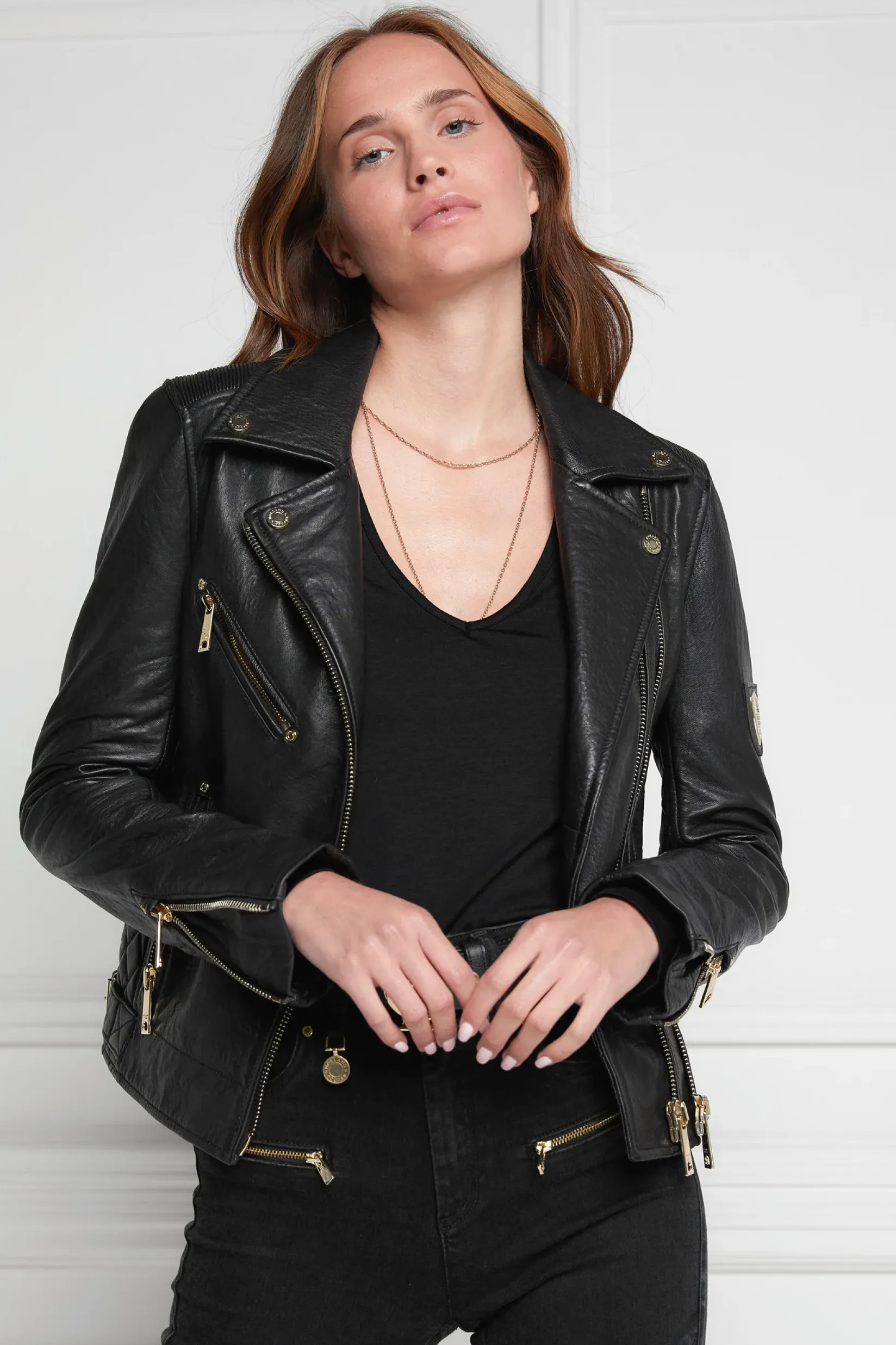 Holland Cooper Jackets|Wardrobe Staples-Leather Biker Jacket