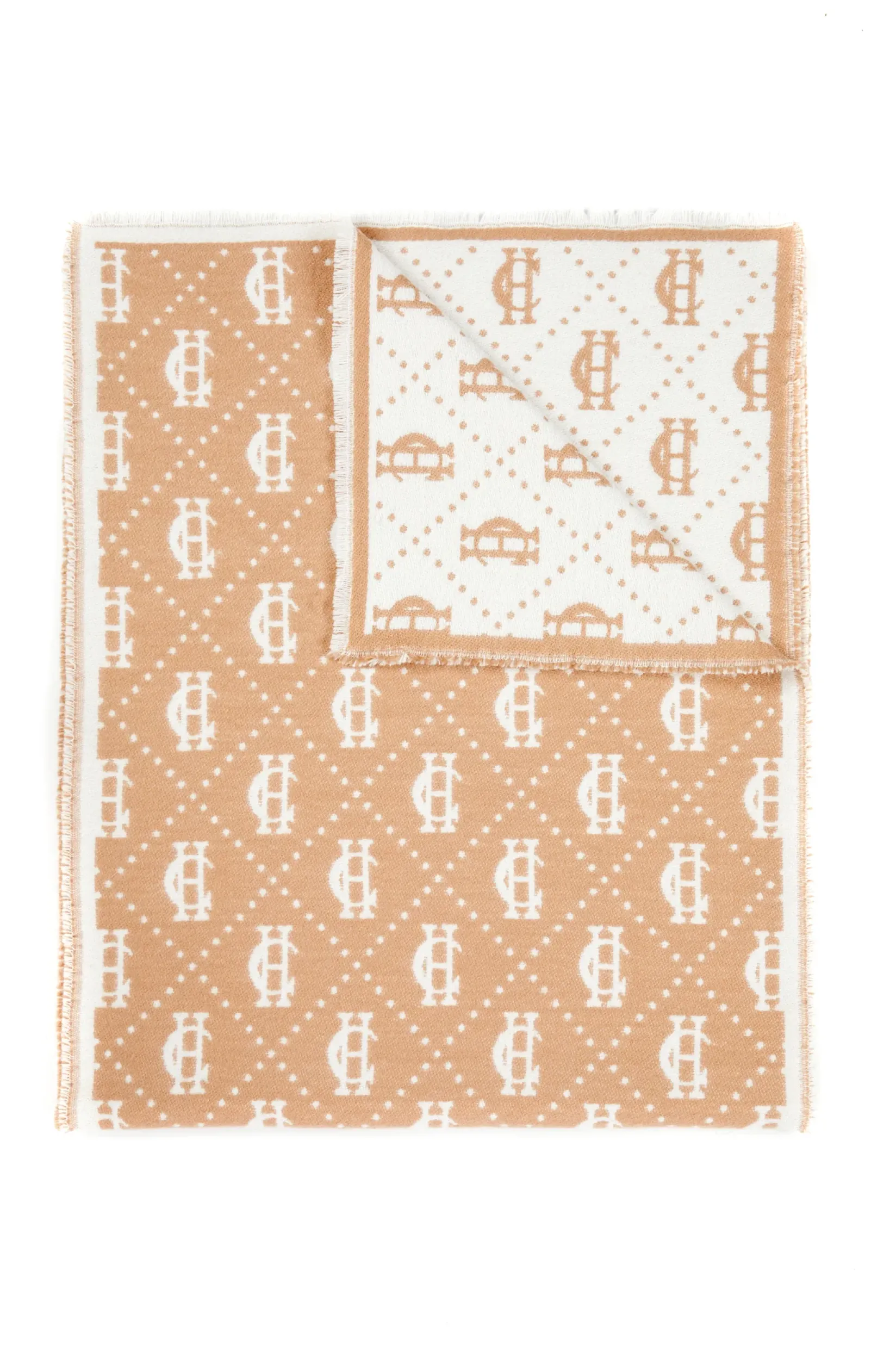 Holland Cooper The Perfect Gesture|Gifts For Him-Lightweight Monogram Scarf Camel Cream