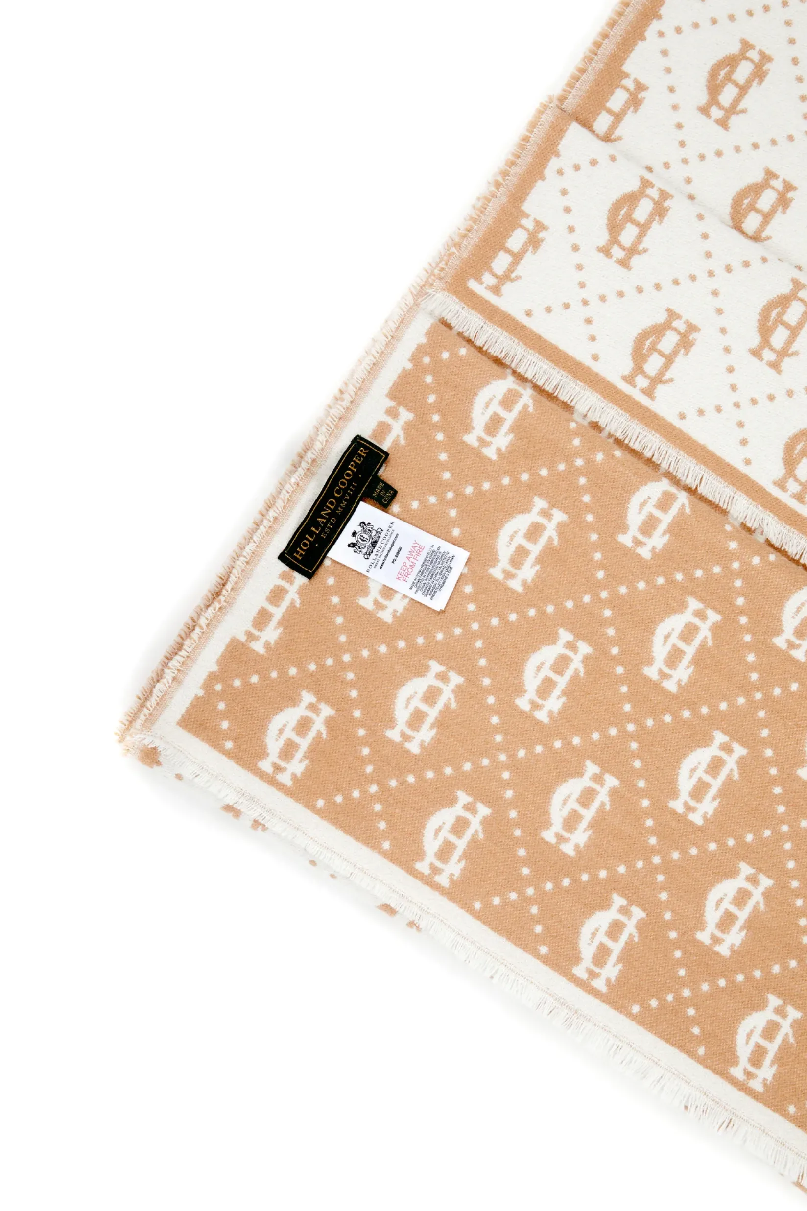 Holland Cooper The Perfect Gesture|Gifts For Him-Lightweight Monogram Scarf Camel Cream