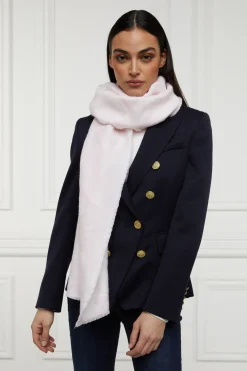 Holland Cooper The Perfect Gesture|Accessories-Lightweight Monogram Scarf Cream Soft Pink