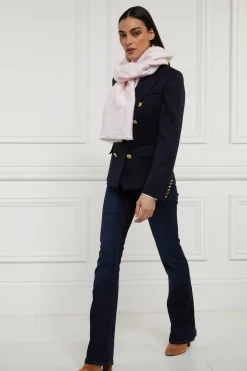 Holland Cooper The Perfect Gesture|Accessories-Lightweight Monogram Scarf Cream Soft Pink