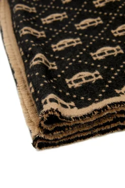 Holland Cooper Scarves|Scarves-Lightweight Monogram Scarf Tan Black