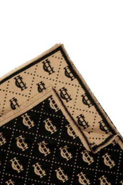Holland Cooper Scarves|Scarves-Lightweight Monogram Scarf Tan Black