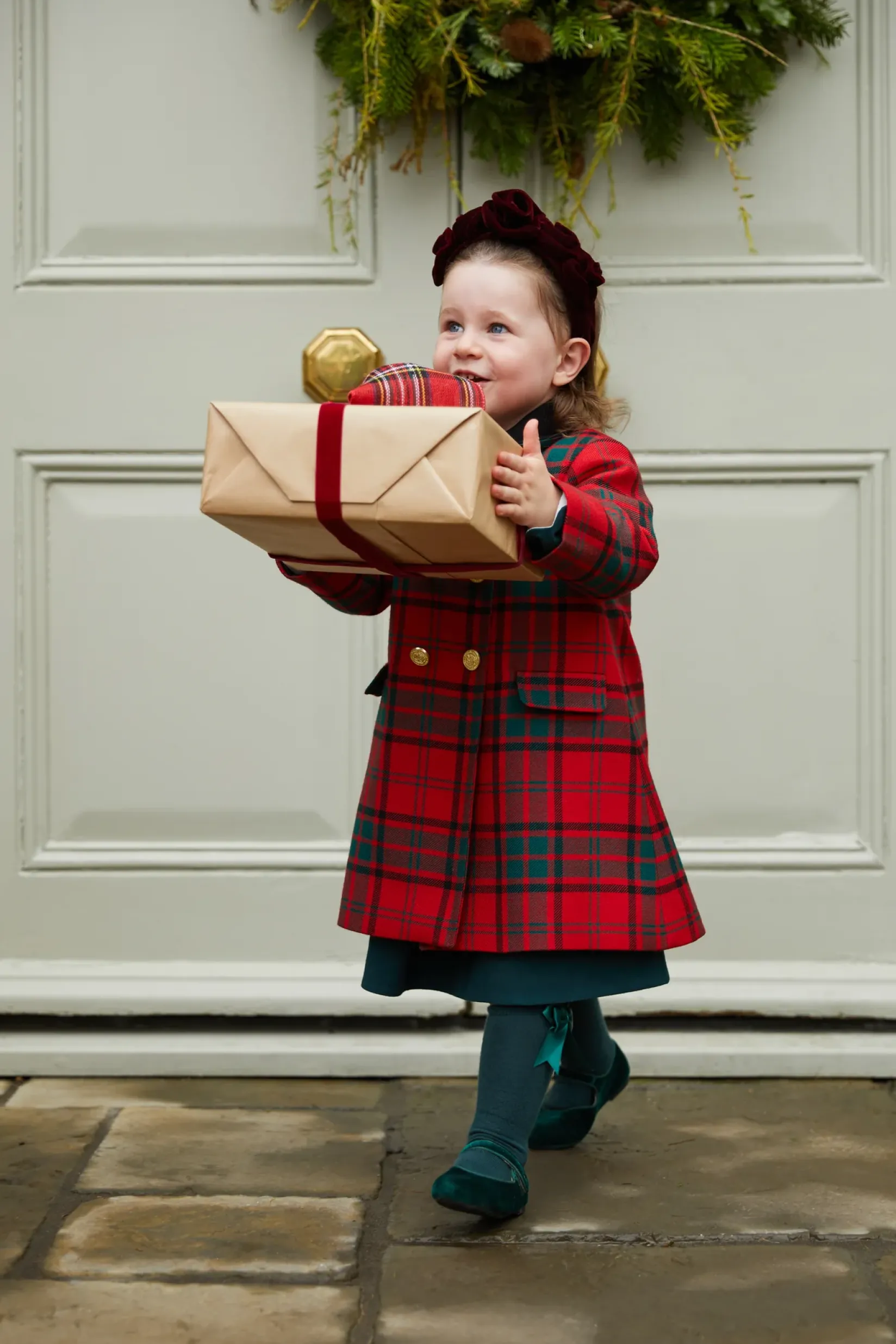 Holland Cooper Little Tailoring|Little Gifting-Little Town Coat Red Tartan