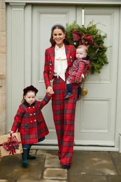 Holland Cooper Little Tailoring|Little Gifting-Little Town Coat Red Tartan