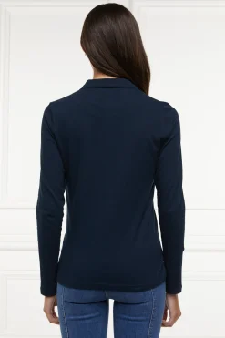 Holland Cooper Polo Shirts & Tees|Equestrian Casualwear-Long Sleeve Crest Polo