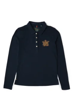 Holland Cooper Polo Shirts & Tees|Equestrian Casualwear-Long Sleeve Crest Polo