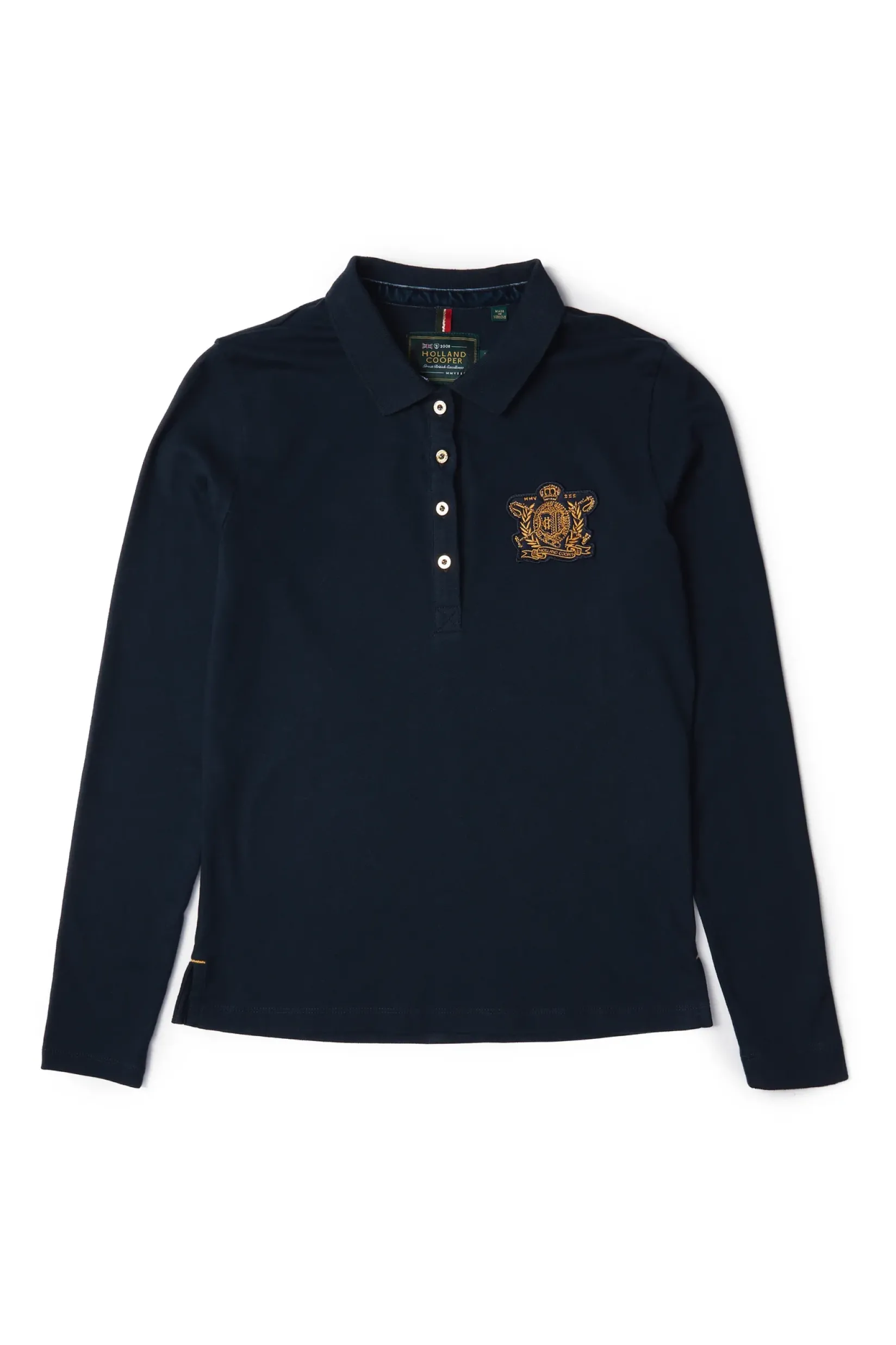 Holland Cooper Polo Shirts & Tees|Equestrian Casualwear-Long Sleeve Crest Polo