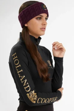 Holland Cooper Headwear|Accessories-Luxe Cable Knit Headband Mulberry
