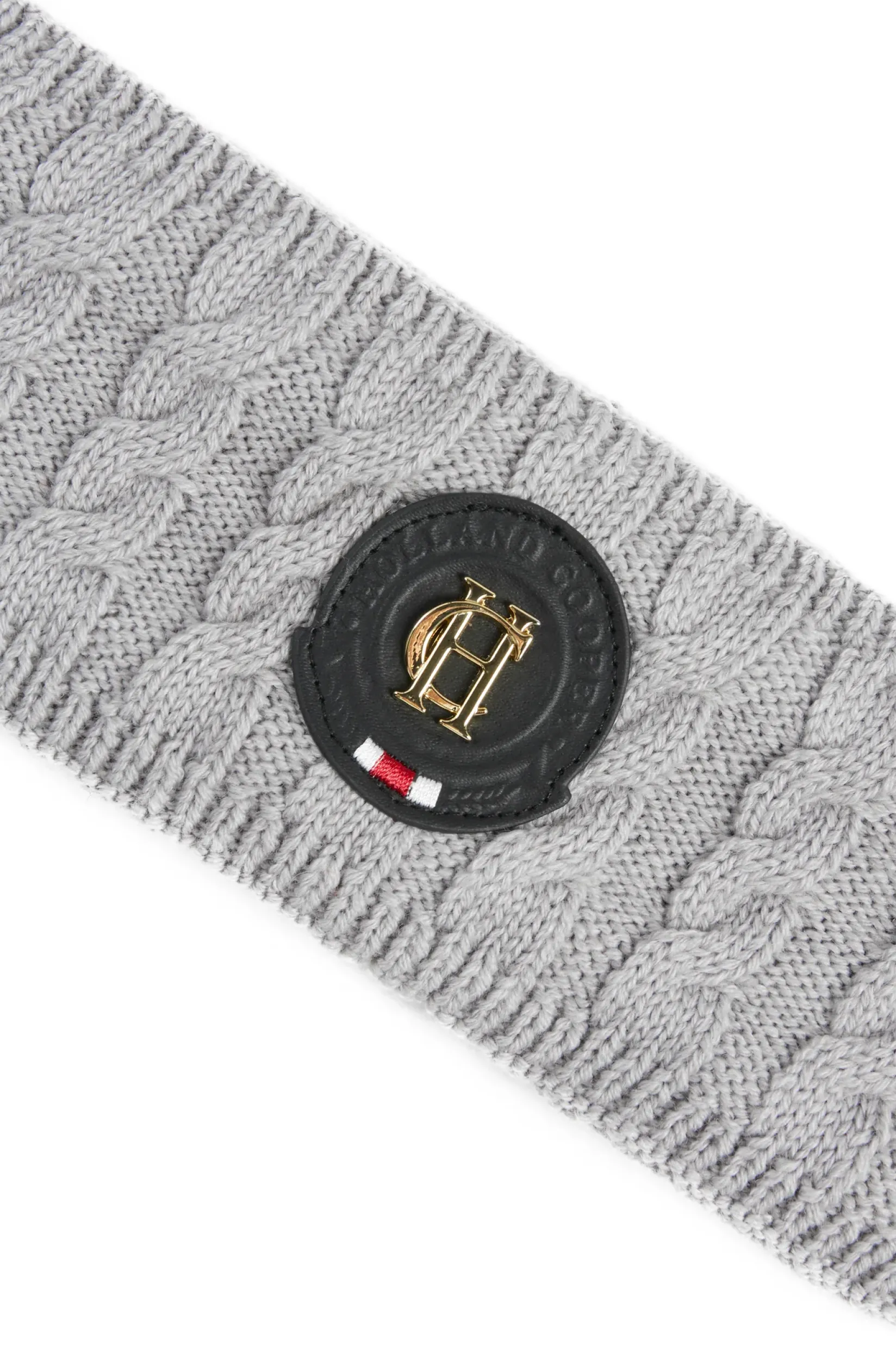 Holland Cooper Headwear|Accessories-Luxe Cable Knit Headband Grey Marl
