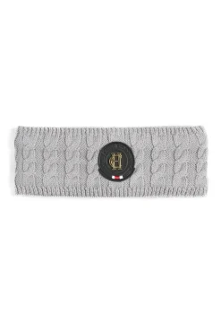 Holland Cooper Headwear|Accessories-Luxe Cable Knit Headband Grey Marl