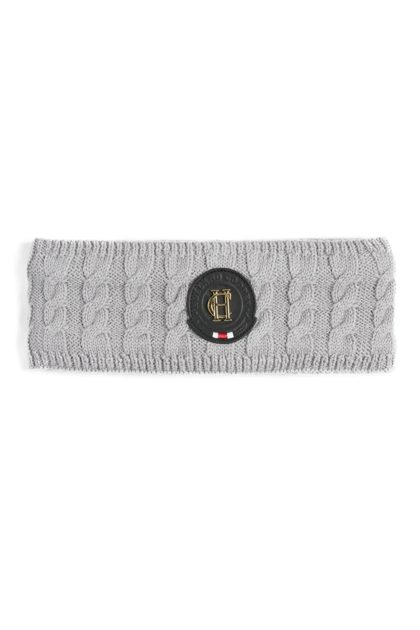 Holland Cooper Headwear|Accessories-Luxe Cable Knit Headband Grey Marl
