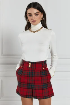 Holland Cooper Shorts|In Stock Tailoring-Luxe Tailored Short Red Tartan