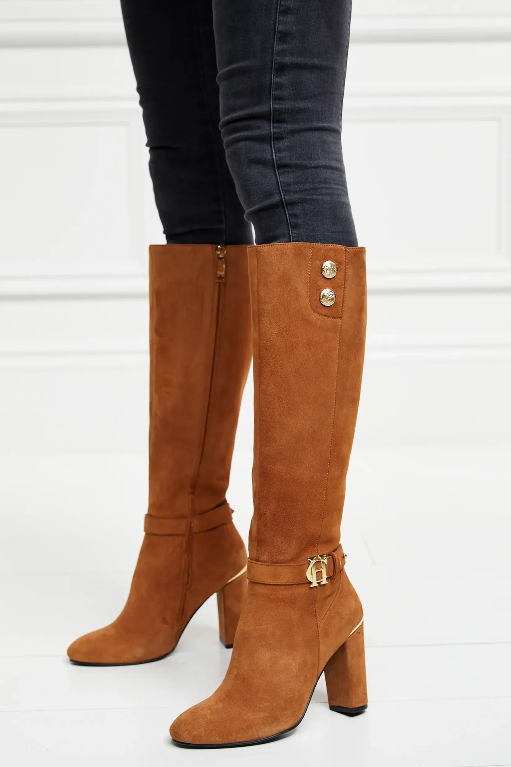 Holland Cooper Gifts For Her|Boots-Marlborough Knee Boot Tan