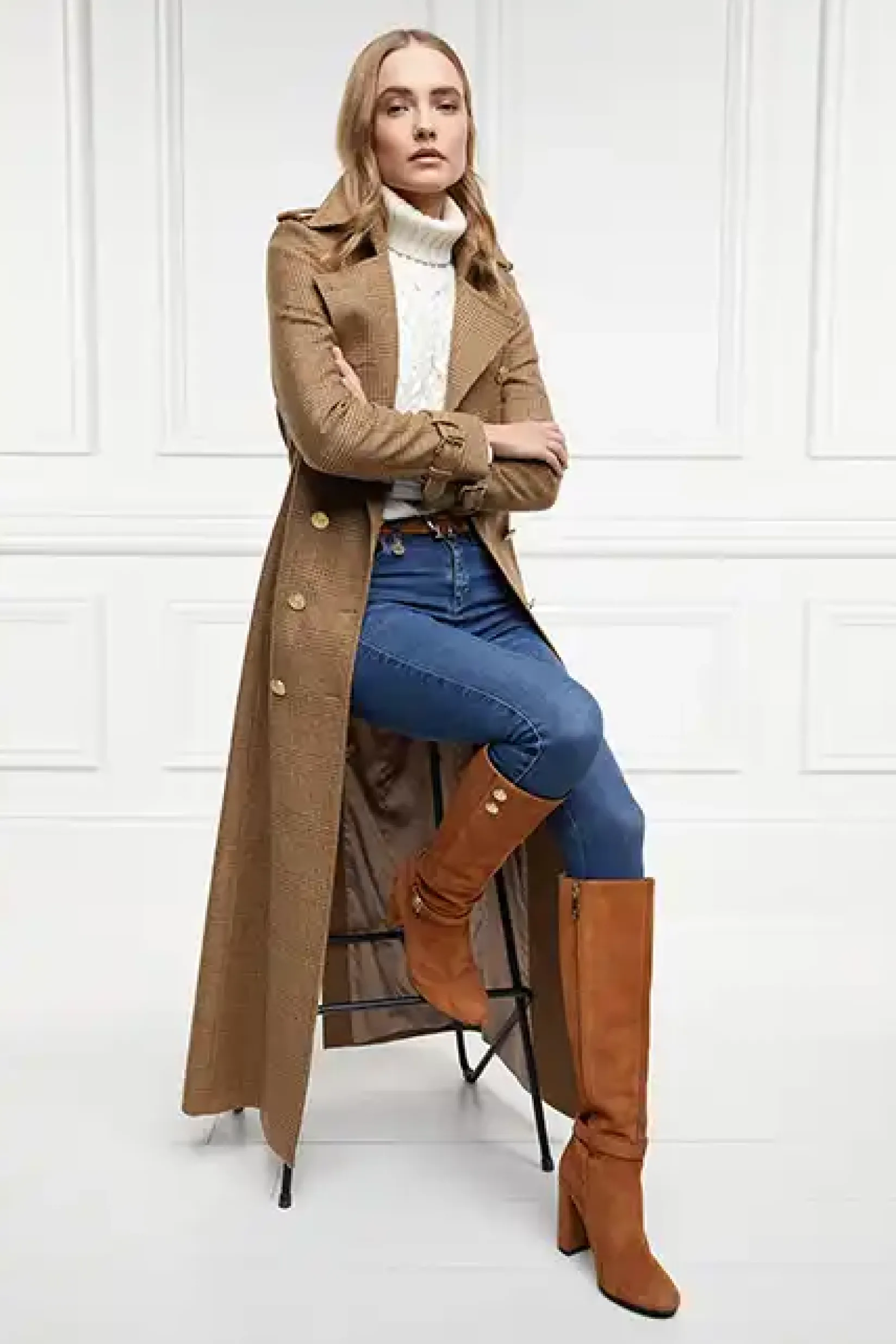 Holland Cooper Gifts For Her|Boots-Marlborough Knee Boot Tan
