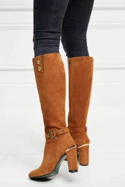 Holland Cooper Gifts For Her|Boots-Marlborough Knee Boot Tan