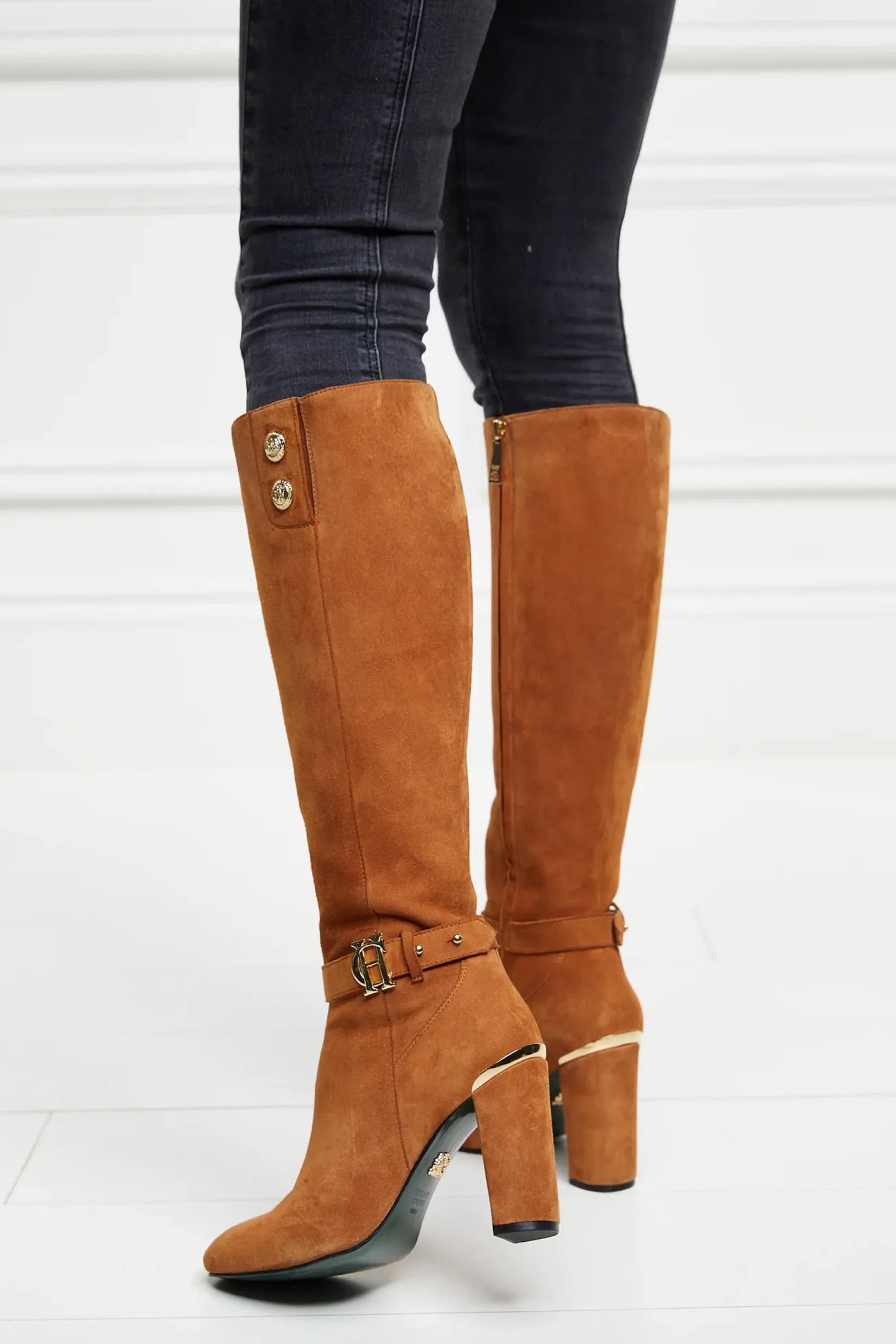 Holland Cooper Gifts For Her|Boots-Marlborough Knee Boot Tan