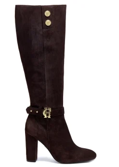 Holland Cooper Boots|Footwear-Marlborough Knee Boot Chocolate
