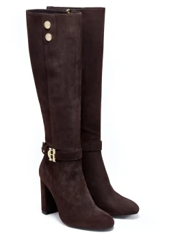 Holland Cooper Boots|Footwear-Marlborough Knee Boot Chocolate
