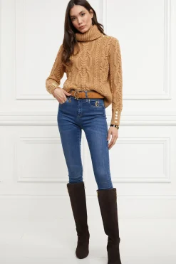 Holland Cooper Boots|Footwear-Marlborough Knee Boot Chocolate