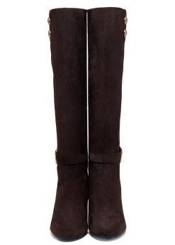 Holland Cooper Boots|Footwear-Marlborough Knee Boot Chocolate