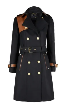 Holland Cooper Trench Coats|Coats-Marlborough Trench Coat Soft Black Tan