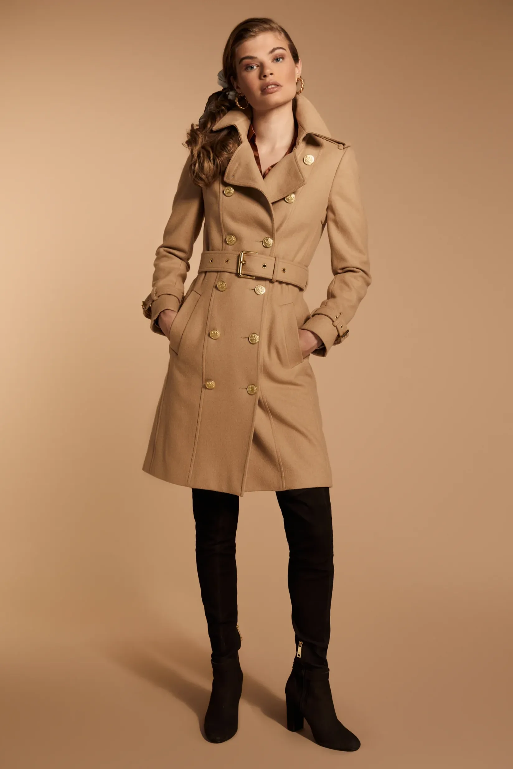 Holland Cooper Trench Coats|Coats-Marlborough Trench Coat Camel