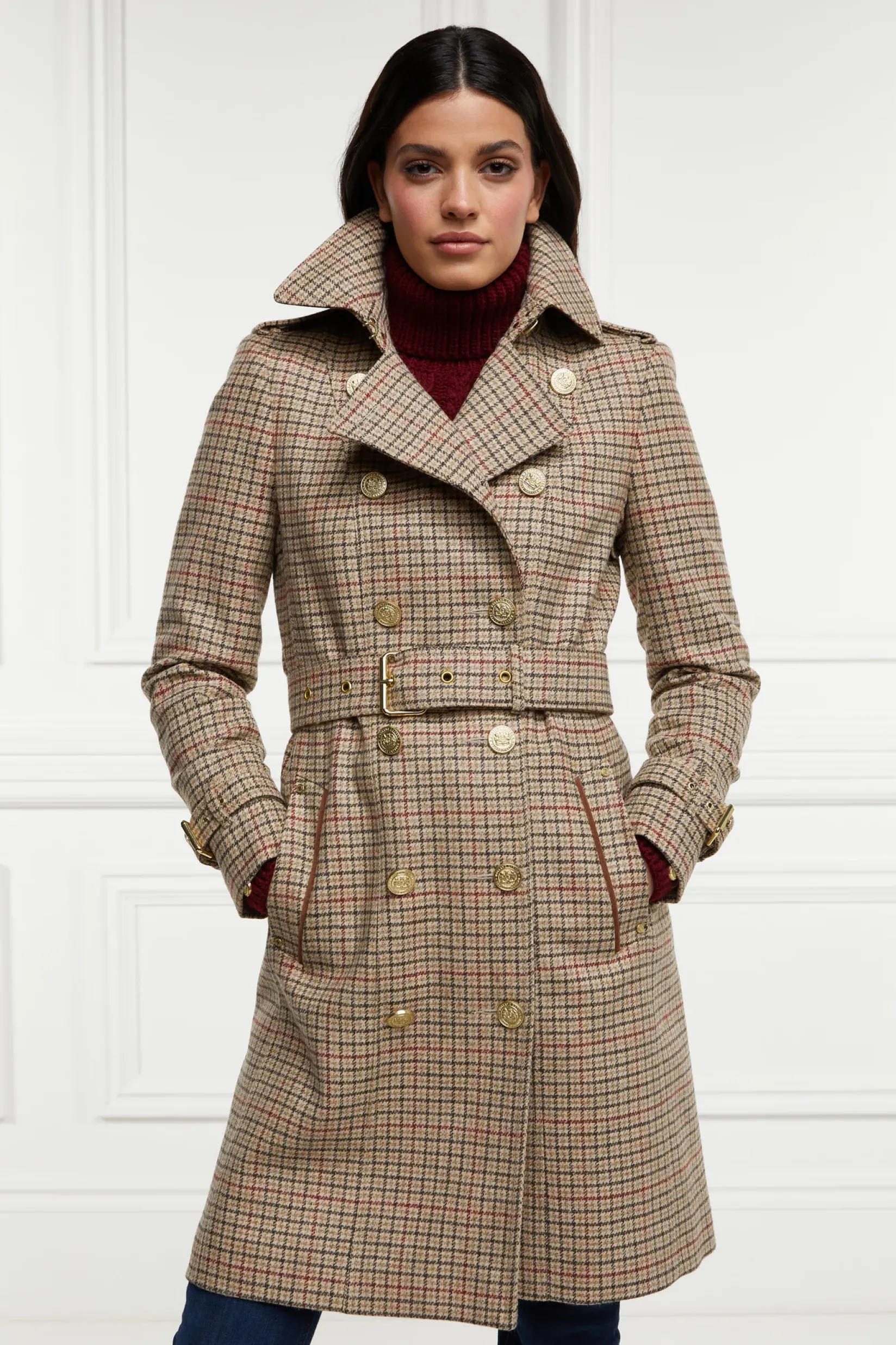 Holland Cooper Trench Coats|Coats-Marlborough Trench Coat Charlton Tweed