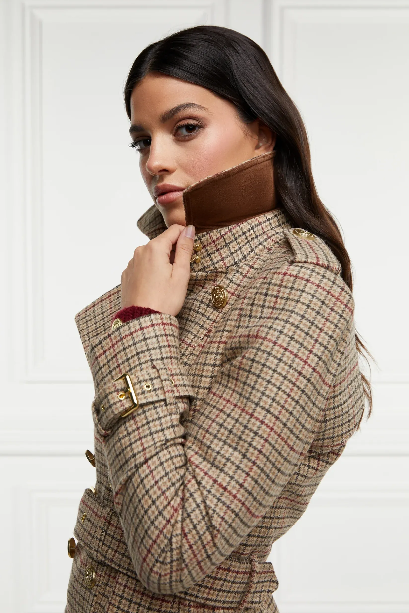 Holland Cooper Trench Coats|Coats-Marlborough Trench Coat Charlton Tweed